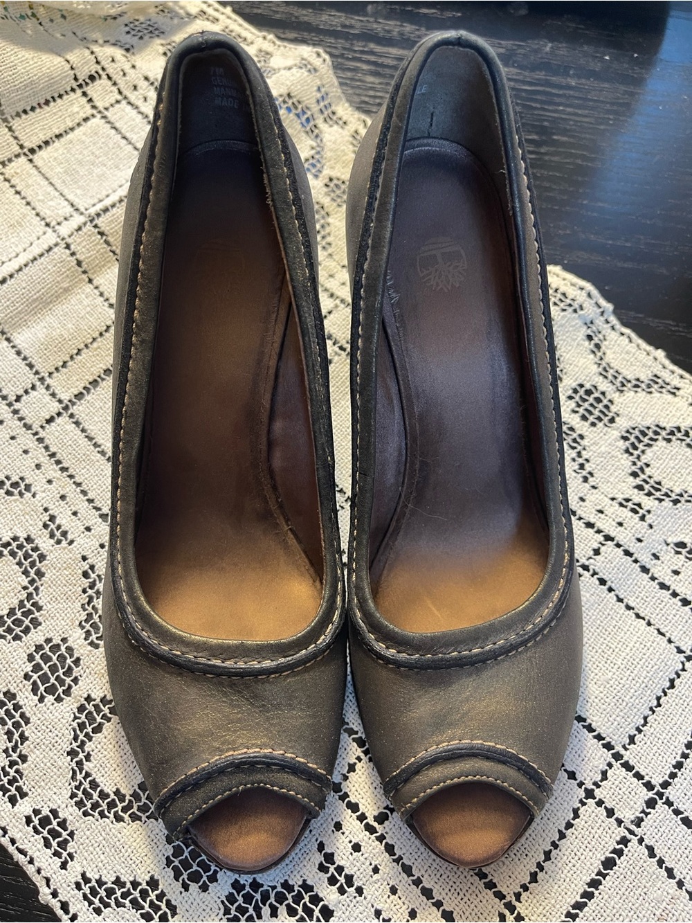 Women's Peep-Toe Leather Pumps by Timberland